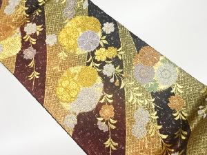 斜線に桜模様織出し袋帯